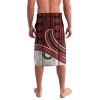 Bula Fiji Vintage Tapa Lavalava Kaivity Masi Wave Motifs - Red