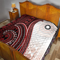 Bula Fiji Vintage Tapa Quilt Kaivity Masi Wave Motifs - Red