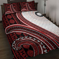 Bula Fiji Vintage Tapa Quilt Bed Set Kaivity Masi Wave Motifs - Red