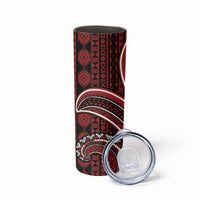 Bula Fiji Vintage Tapa Skinny Tumbler Kaivity Masi Wave Motifs - Red