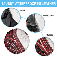 Bula Fiji Vintage Tapa Spare Tire Cover Kaivity Masi Wave Motifs - Red
