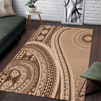 Bula Fiji Vintage Tapa Area Rug Kaivity Masi Wave Motifs - Mocha