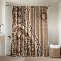 Bula Fiji Vintage Tapa Bathroom Set Kaivity Masi Wave Motifs - Mocha