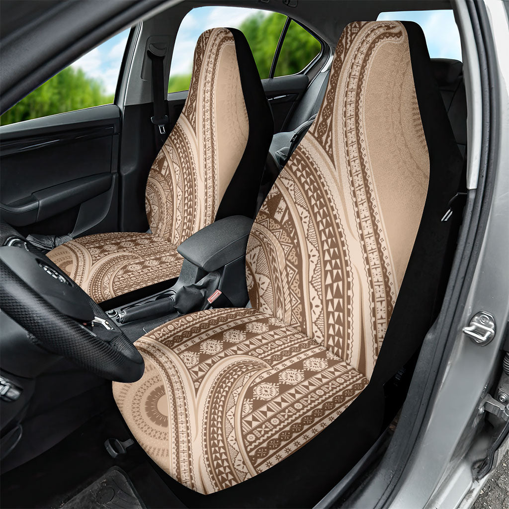 Bula Fiji Vintage Tapa Car Seat Cover Kaivity Masi Wave Motifs - Mocha