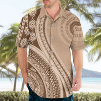 Bula Fiji Vintage Tapa Hawaiian Shirt Kaivity Masi Wave Motifs - Mocha