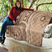 Bula Fiji Vintage Tapa Quilt Kaivity Masi Wave Motifs - Mocha