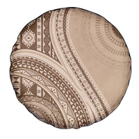 Bula Fiji Vintage Tapa Spare Tire Cover Kaivity Masi Wave Motifs - Mocha