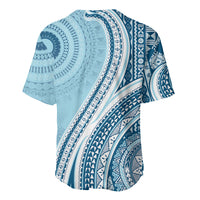 Bula Fiji Vintage Tapa Baseball Jersey Kaivity Masi Wave Motifs - Turquoise
