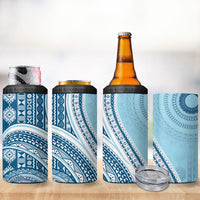 Bula Fiji Vintage Tapa 4 in 1 Can Cooler Tumbler Kaivity Masi Wave Motifs - Turquoise