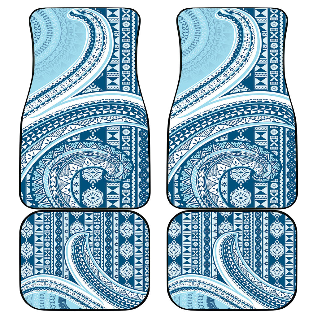 Bula Fiji Vintage Tapa Car Mats Kaivity Masi Wave Motifs - Turquoise