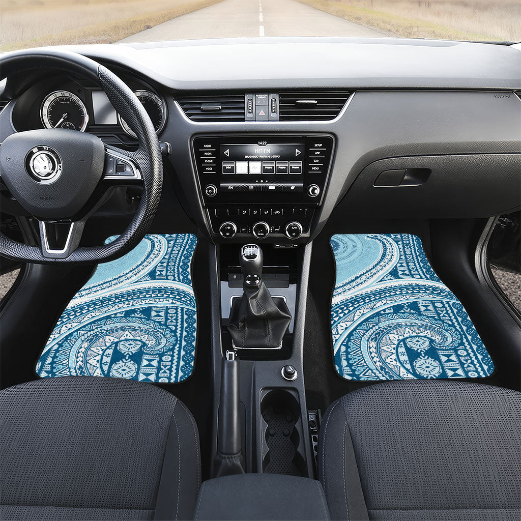 Bula Fiji Vintage Tapa Car Mats Kaivity Masi Wave Motifs - Turquoise