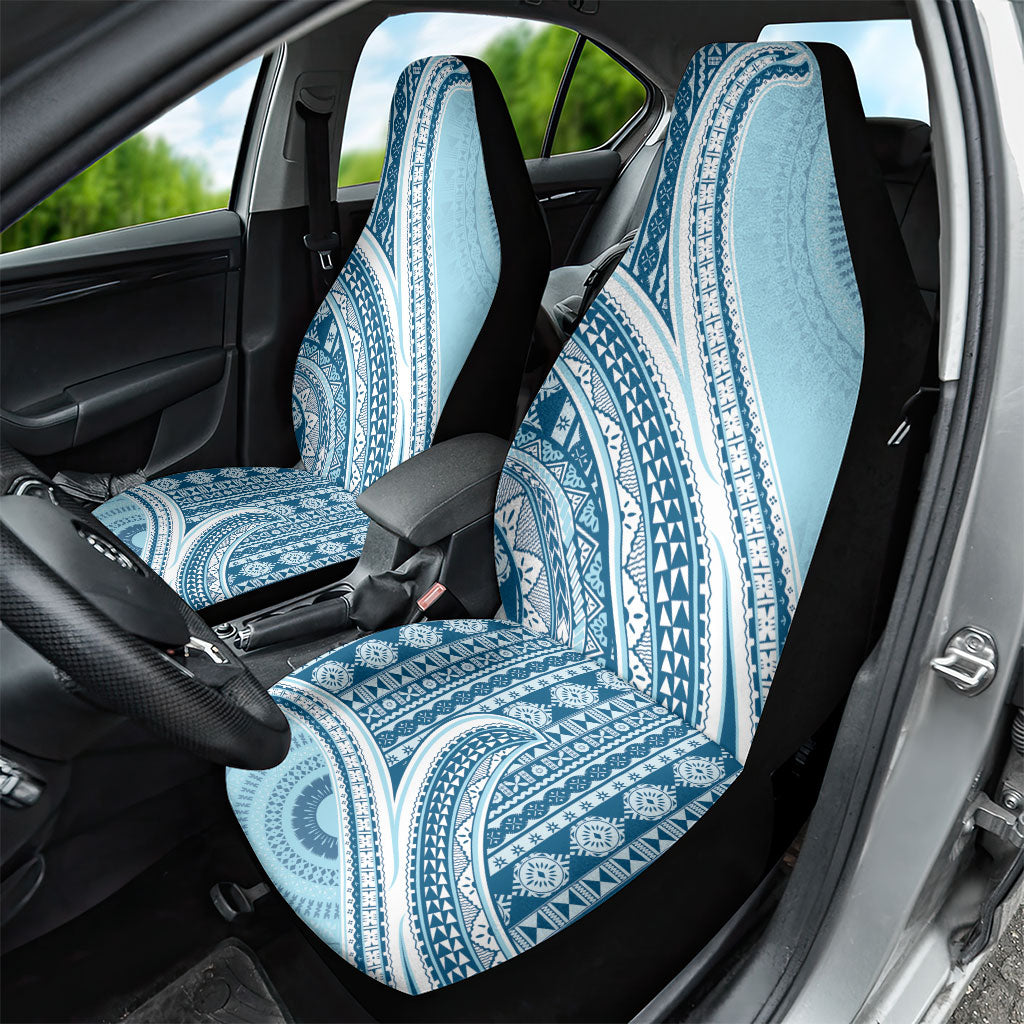 Bula Fiji Vintage Tapa Car Seat Cover Kaivity Masi Wave Motifs - Turquoise