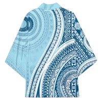 Bula Fiji Vintage Tapa Kimono Kaivity Masi Wave Motifs - Turquoise