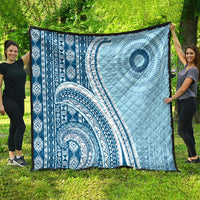 Bula Fiji Vintage Tapa Quilt Kaivity Masi Wave Motifs - Turquoise