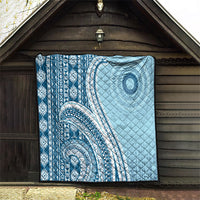 Bula Fiji Vintage Tapa Quilt Kaivity Masi Wave Motifs - Turquoise