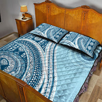 Bula Fiji Vintage Tapa Quilt Bed Set Kaivity Masi Wave Motifs - Turquoise