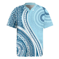 Bula Fiji Vintage Tapa Rugby Jersey Kaivity Masi Wave Motifs - Turquoise
