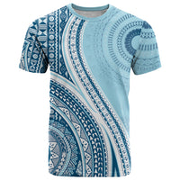 Bula Fiji Vintage Tapa T Shirt Kaivity Masi Wave Motifs - Turquoise