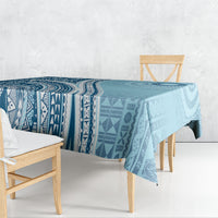 Bula Fiji Vintage Tapa Tablecloth Kaivity Masi Wave Motifs - Turquoise