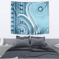 Bula Fiji Vintage Tapa Tapestry Kaivity Masi Wave Motifs - Turquoise