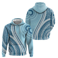 Bula Fiji Vintage Tapa Zip Hoodie Kaivity Masi Wave Motifs - Turquoise