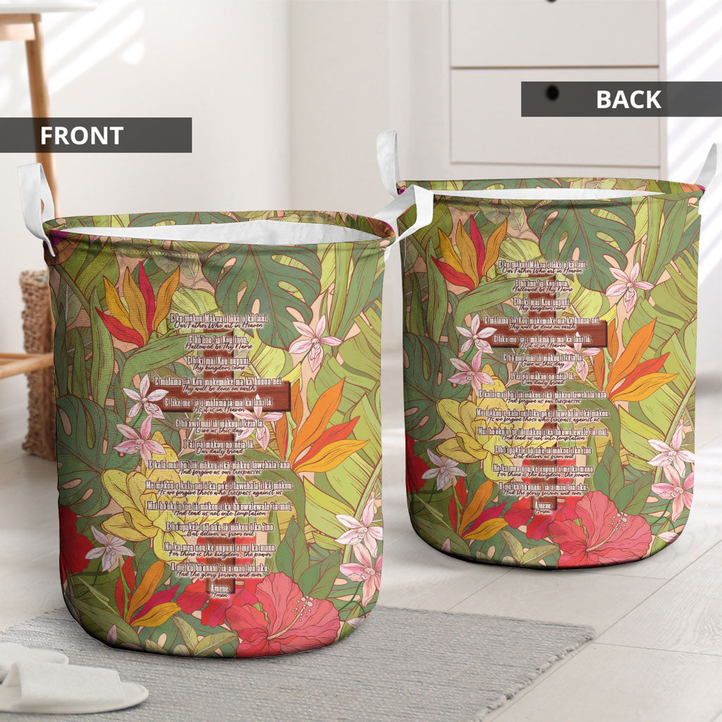 Mahalo Hawaii - Ka Pule a ka Haku Laundry Basket Tropical Flowers LT7 - Polynesian Pride