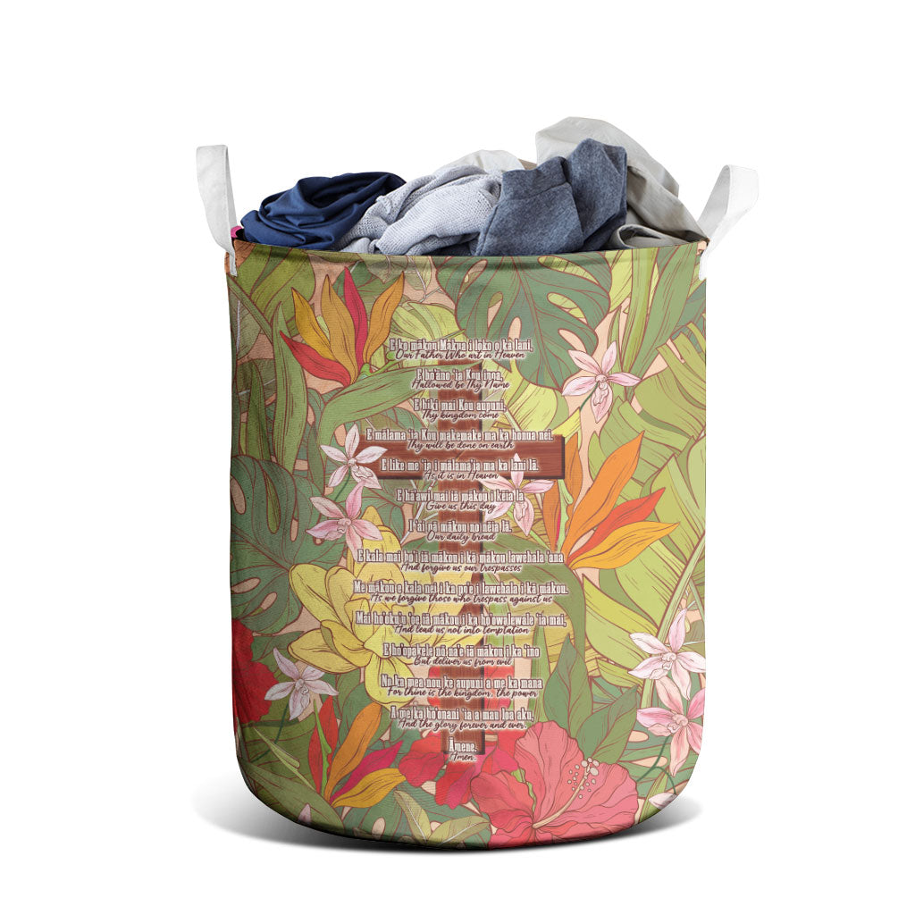 Mahalo Hawaii - Ka Pule a ka Haku Laundry Basket Tropical Flowers LT7 - Polynesian Pride