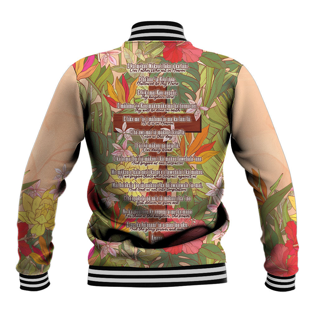 Mahalo Hawaii - Ka Pule a ka Haku Baseball Jacket Tropical Flowers LT7 - Polynesian Pride