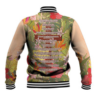 Mahalo Hawaii - Ka Pule a ka Haku Baseball Jacket Tropical Flowers LT7 - Polynesian Pride