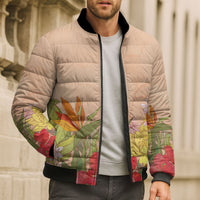 Mahalo Hawaii - Ka Pule a ka Haku Bomber Puffer Jacket Tropical Flowers LT7 - Polynesian Pride