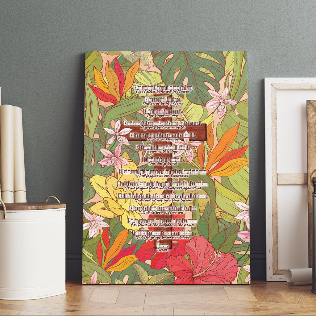 Mahalo Hawaii - Ka Pule a ka Haku Canvas Wall Art Tropical Flowers LT7 - Polynesian Pride