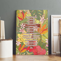 Mahalo Hawaii - Ka Pule a ka Haku Canvas Wall Art Tropical Flowers LT7 - Polynesian Pride
