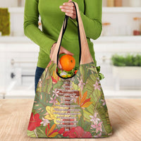 Mahalo Hawaii - Ka Pule a ka Haku Grocery Bag Tropical Flowers LT7 - Polynesian Pride