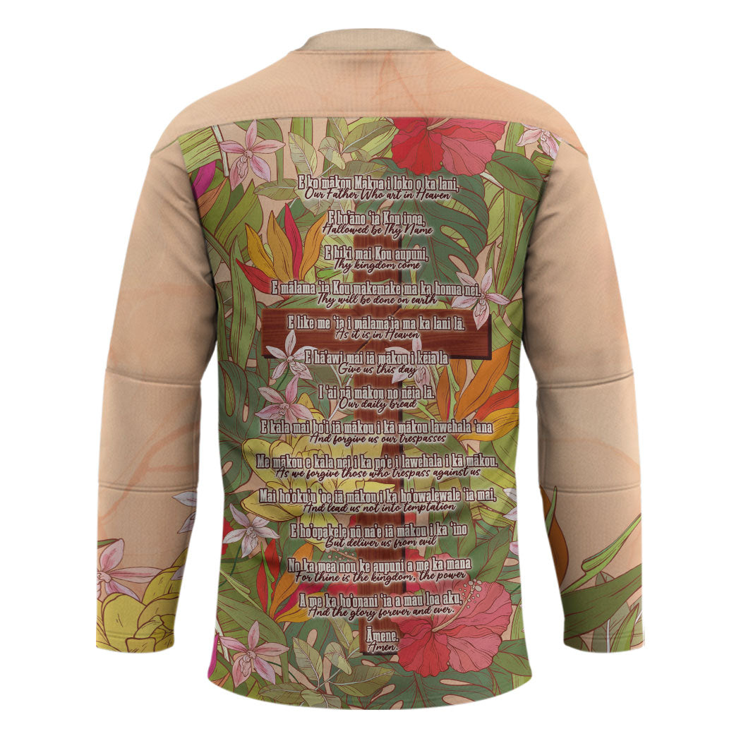 Mahalo Hawaii - Ka Pule a ka Haku Hockey Jersey Tropical Flowers LT7 - Polynesian Pride