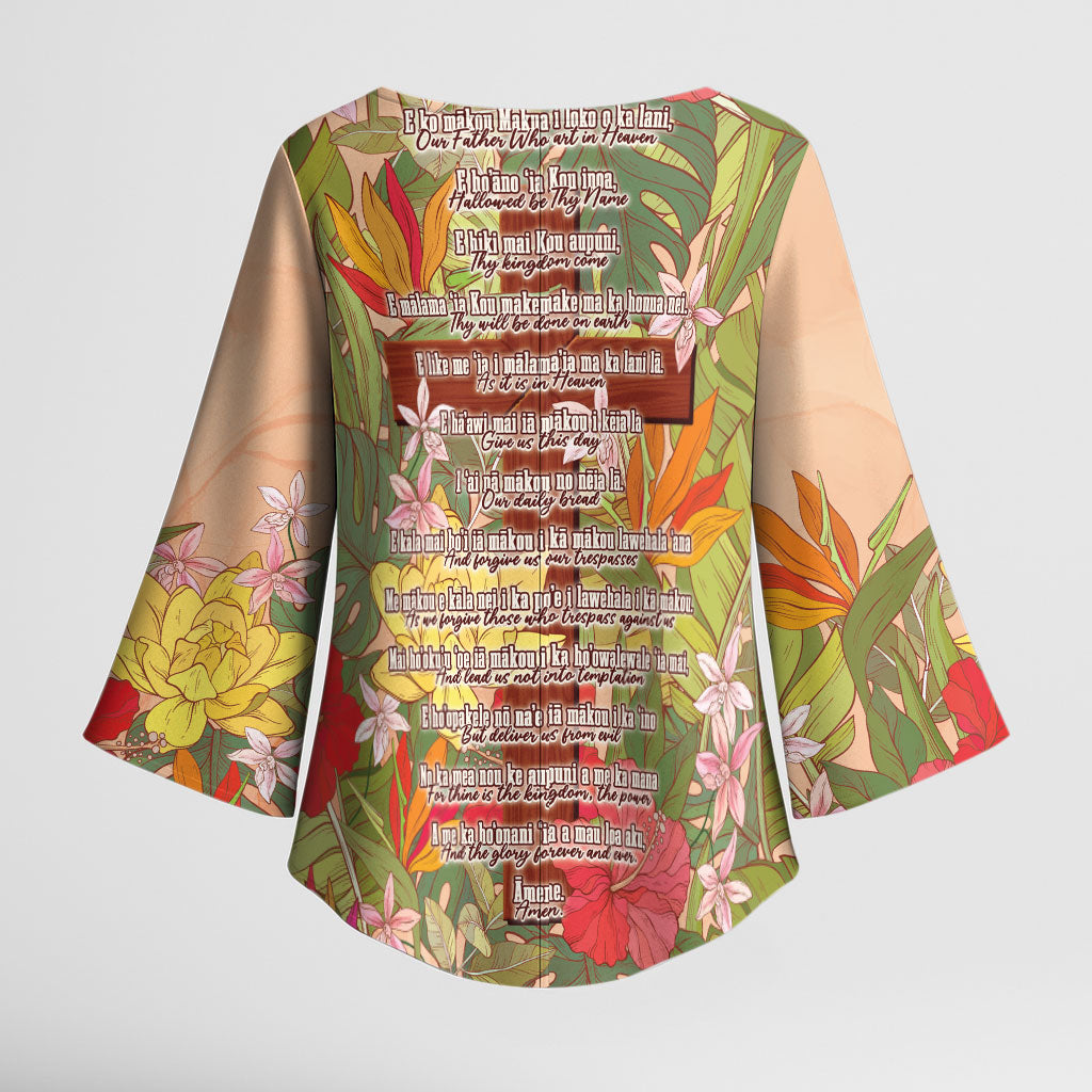 Mahalo Hawaii - Ka Pule a ka Haku Kimono Sleeve Blouse Tropical Flowers LT7 - Polynesian Pride