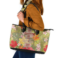 Mahalo Hawaii - Ka Pule a ka Haku Leather Tote Bag Tropical Flowers LT7 Coral Pink - Polynesian Pride
