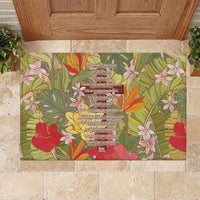 Mahalo Hawaii - Ka Pule a ka Haku Rubber Doormat Tropical Flowers LT7 Coral Pink - Polynesian Pride