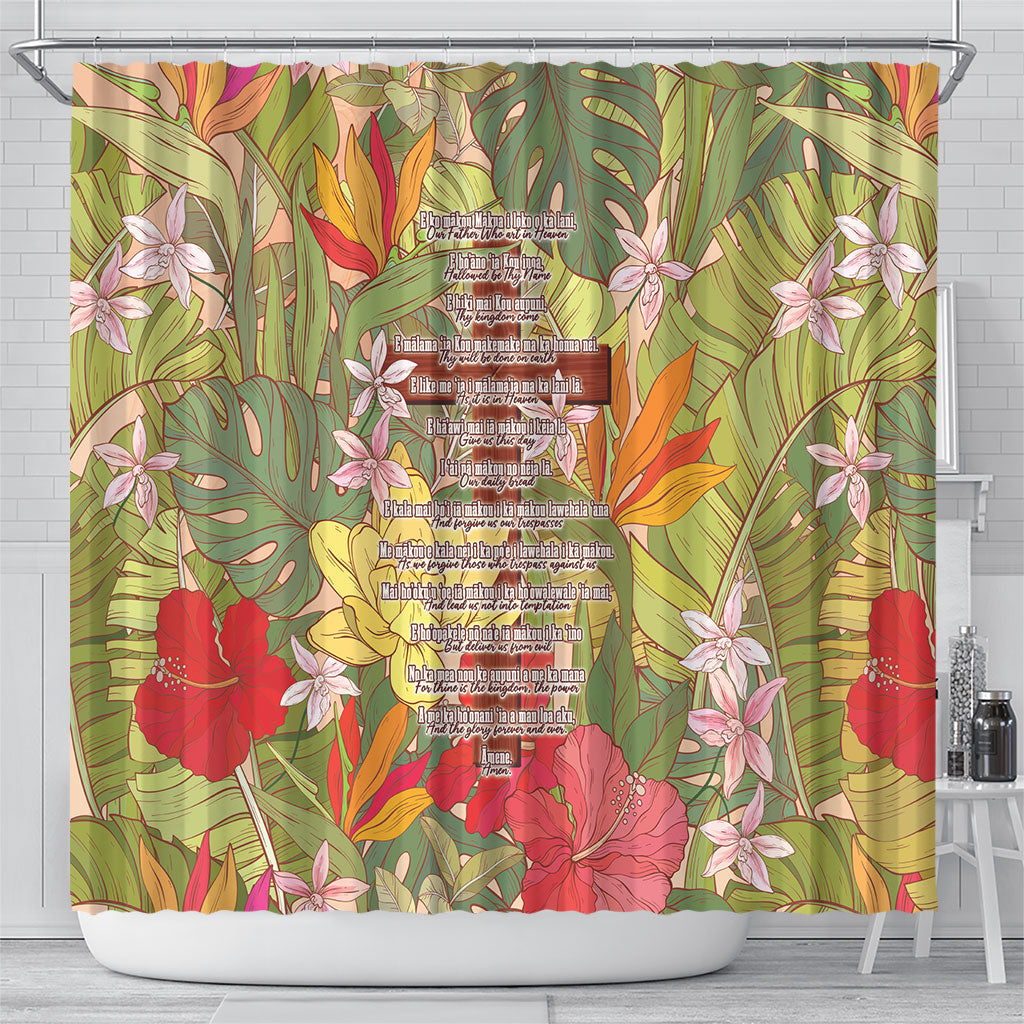 Mahalo Hawaii - Ka Pule a ka Haku Shower Curtain Tropical Flowers LT7 - Polynesian Pride