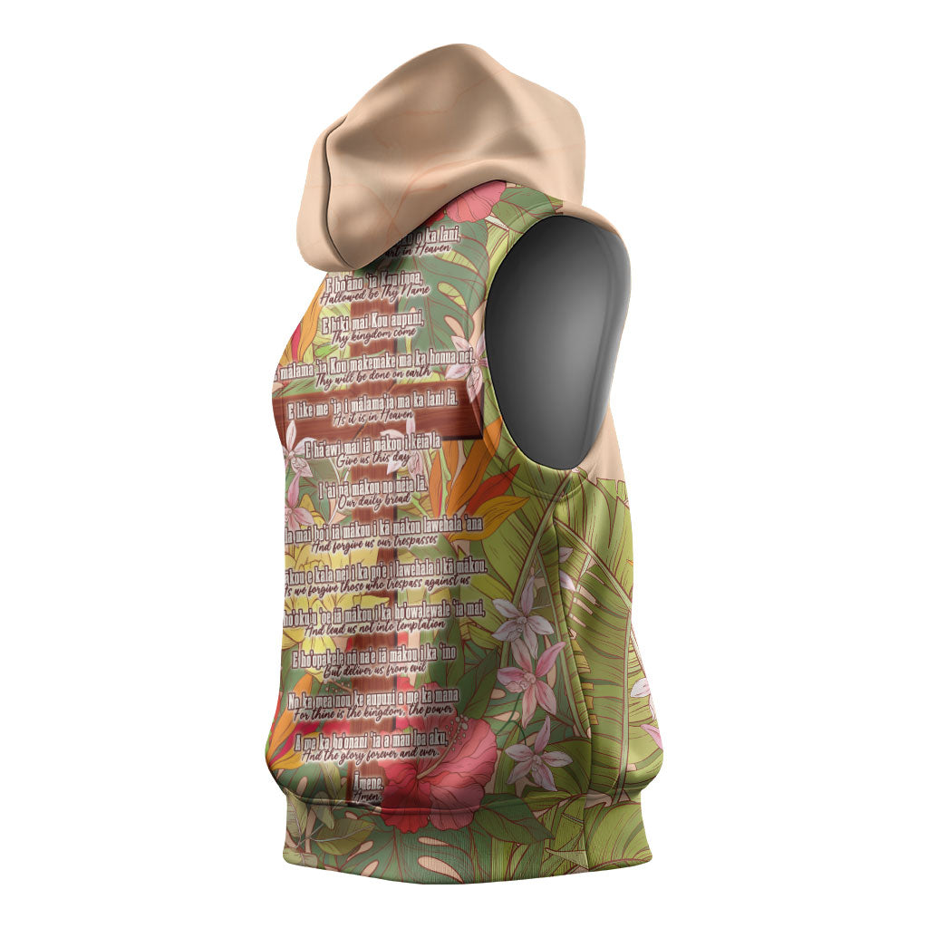 Mahalo Hawaii - Ka Pule a ka Haku Sleeveless Hoodie Tropical Flowers LT7 - Polynesian Pride
