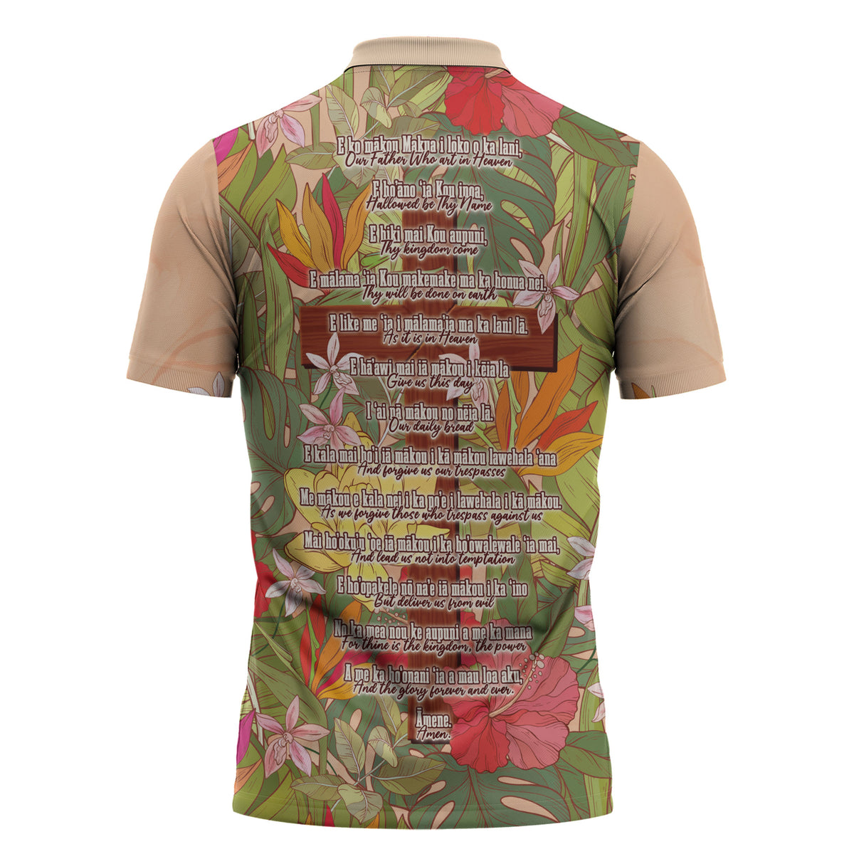 Mahalo Hawaii - Ka Pule a ka Haku Zipper Polo Shirt Tropical Flowers LT7 - Polynesian Pride