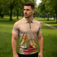 Mahalo Hawaii - Ka Pule a ka Haku Zipper Polo Shirt Tropical Flowers LT7 - Polynesian Pride