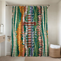 Mahalo Hawaii - Ka Pule a ka Haku Bathroom Set Mixed Lei LT7 Shower Curtain Only Sage Green - Polynesian Pride