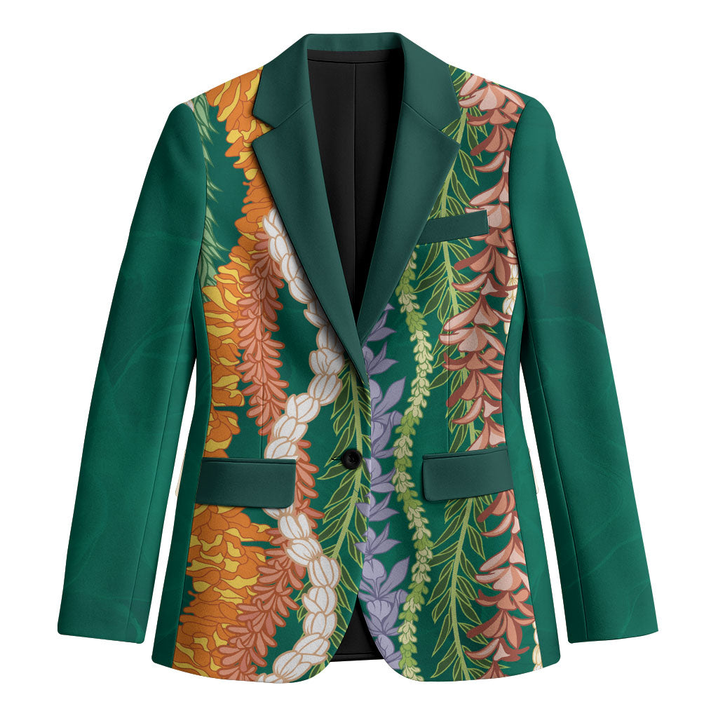 Mahalo Hawaii - Ka Pule a ka Haku Blazer Mixed Lei LT7 Unisex Sage Green - Polynesian Pride