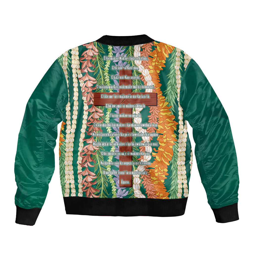 Mahalo Hawaii - Ka Pule a ka Haku Bomber Jacket Mixed Lei LT7 - Polynesian Pride