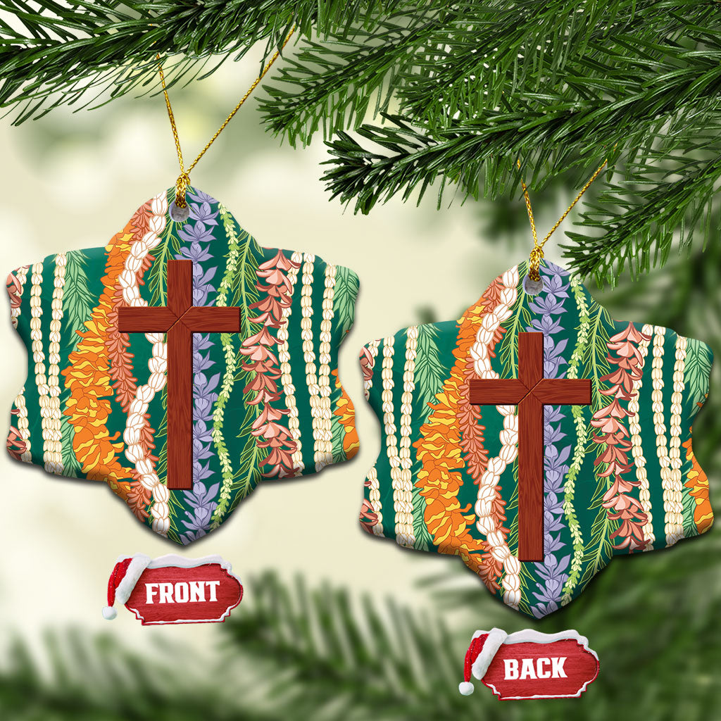Mahalo Hawaii - ⁠Ka Pule a ka Haku Ceramic Ornament Mixed Lei