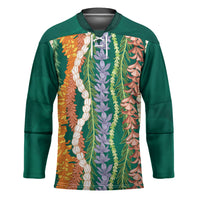 Mahalo Hawaii - Ka Pule a ka Haku Hockey Jersey Mixed Lei LT7 Unisex Sage Green - Polynesian Pride