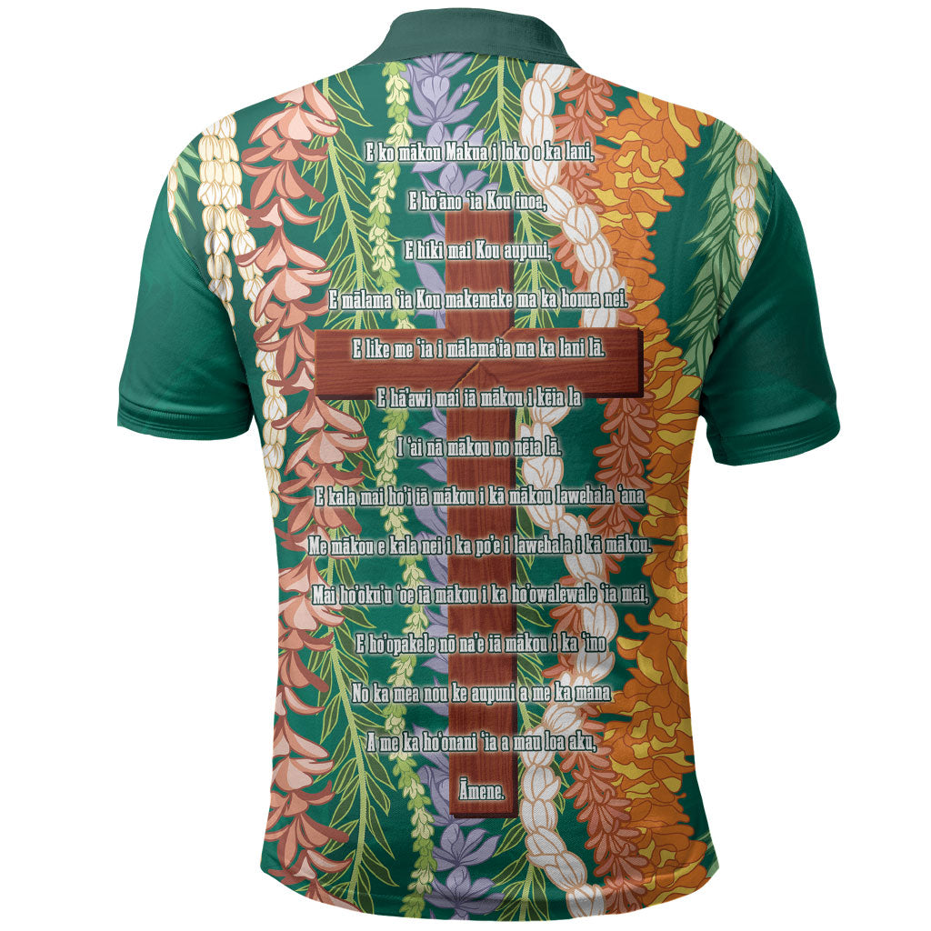Mahalo Hawaii - Ka Pule a ka Haku Polo Shirt Mixed Lei LT7 - Polynesian Pride
