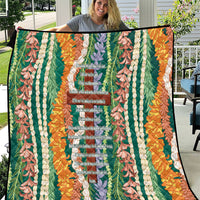 Mahalo Hawaii - Ka Pule a ka Haku Quilt Mixed Lei LT7 Sage Green - Polynesian Pride
