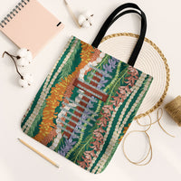 Mahalo Hawaii - Ka Pule a ka Haku Tote Bag Mixed Lei LT7 Black Strap One Size Sage Green - Polynesian Pride