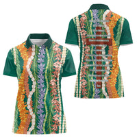 Mahalo Hawaii - Ka Pule a ka Haku Women Polo Shirt Mixed Lei LT7 - Polynesian Pride